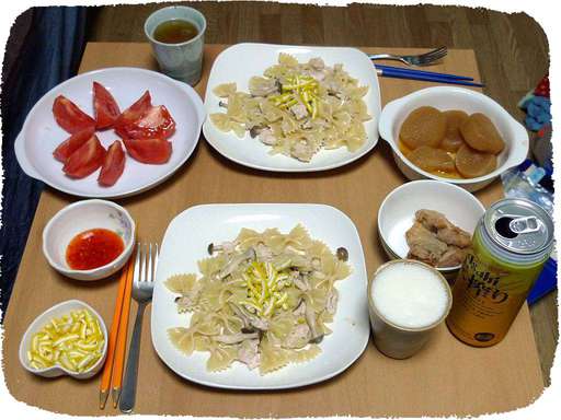 ゆずクリームパスタ、大根、ト...