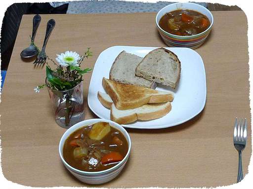 日本カレーとパン