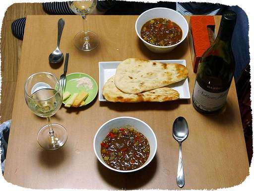 ナンと根菜カレー