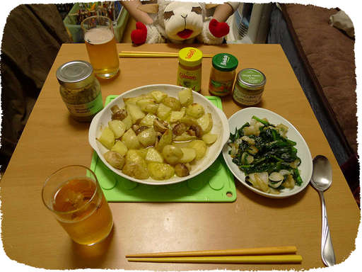 新じゃがいも、かぶ炒め
