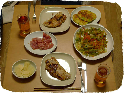 豚の粕漬け、ゴーヤ炒め、生ハ...