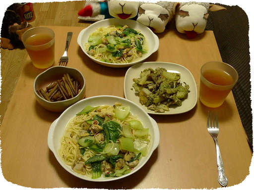 あさり青梗菜パスタ