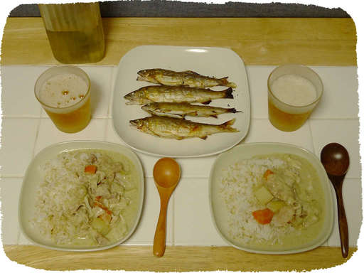 鮎とタイカレー