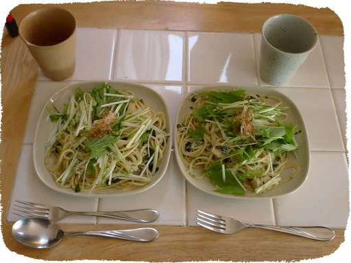 しらすと水菜のパスタ