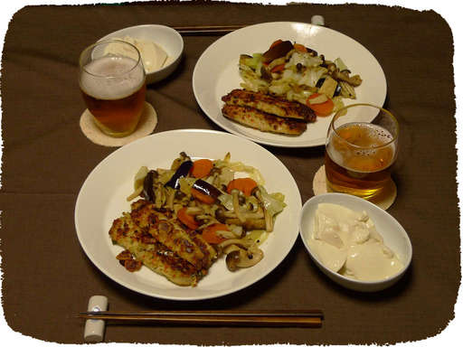 いわしソテーとキャベツ炒め