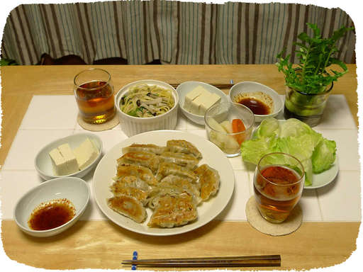 餃子、豆腐、いろいろ