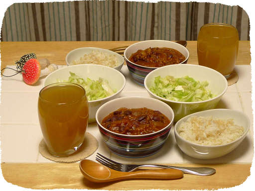 チリトマト豆煮込み