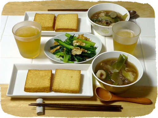 芋煮とかまぼこ豆腐