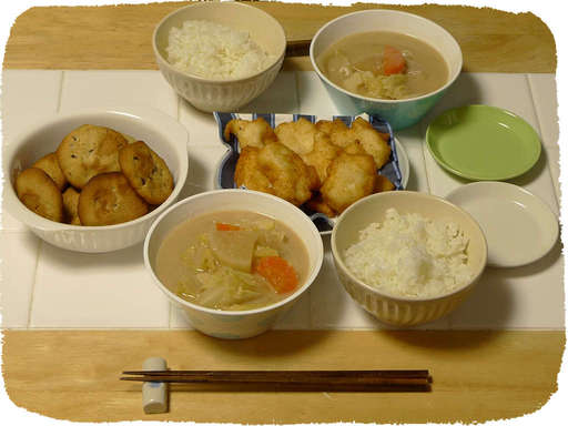 大和芋すり下ろし揚げ、粕汁