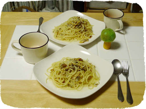 あさりとしめじのスパゲティ