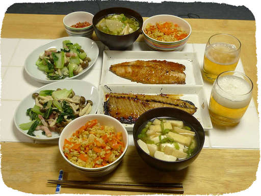 さば、ピラフ、味噌汁
