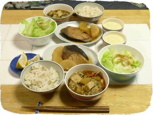 ぶり大根、みそ汁