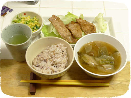 生姜焼き、ネギ汁