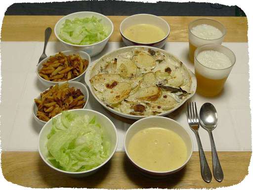 自作サーディンとじゃがいもオ...