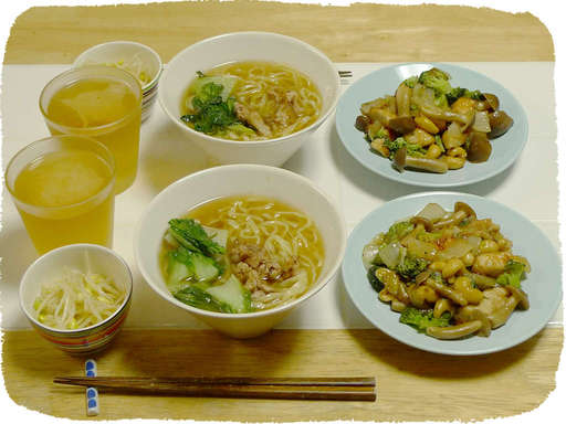 鶏肉カシューナッツ炒め、ラー...