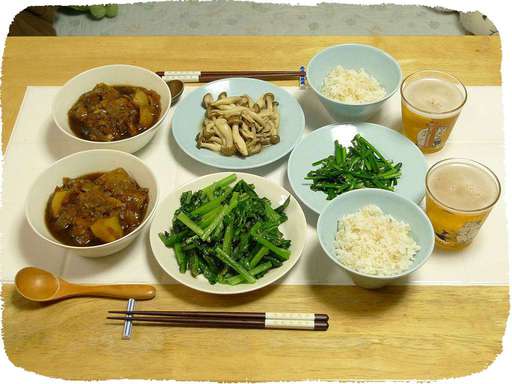 玉ねぎじゃが、きのこほうれん...