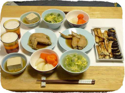 手羽うま煮、エリンギなすのオ...