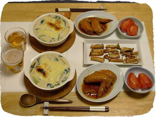 牡蠣とほうれん草のグラタン、...
