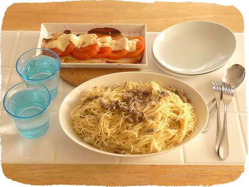 たもぎ茸のクリームパスタ