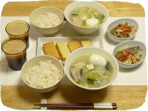 手羽先スープ、焼き厚揚げ