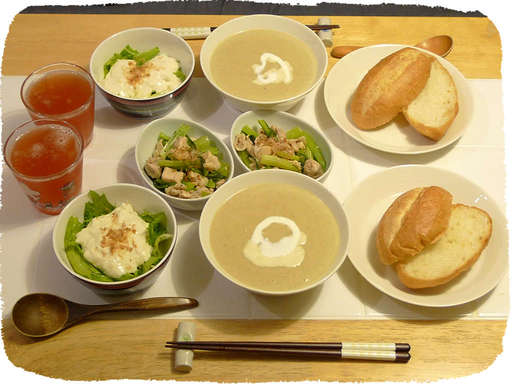 さつまいもときのこのスープ