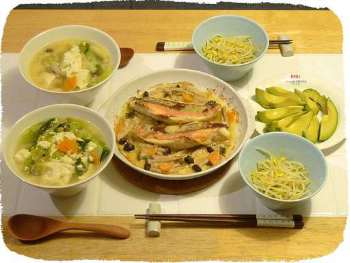 ホウボウのチーズ焼き、豆腐ス...