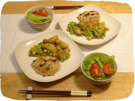 豆腐ハンバーグ、じゃがいもブ...