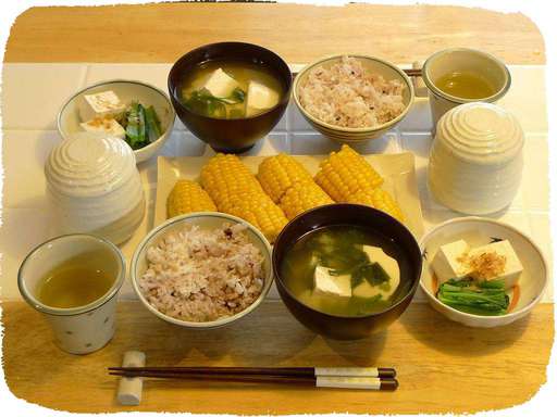 茶碗蒸し、コーン