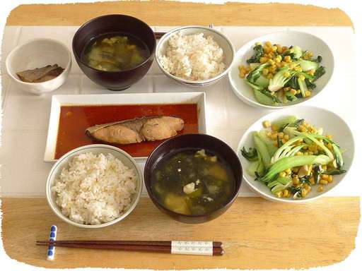 ぶり、青梗菜炒め