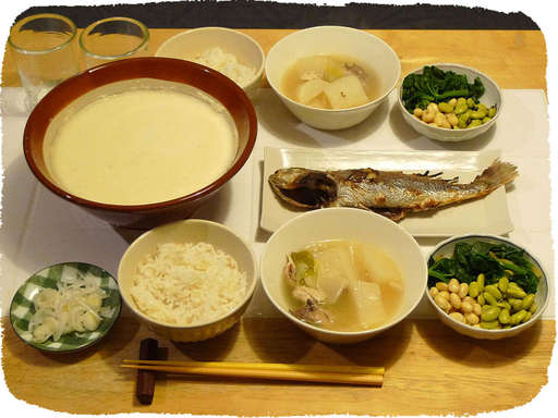 ただのとろろ、イシモチの塩焼...