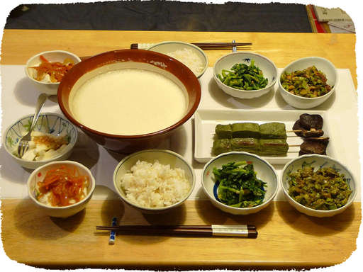 とろろ、生麩、ふき味噌