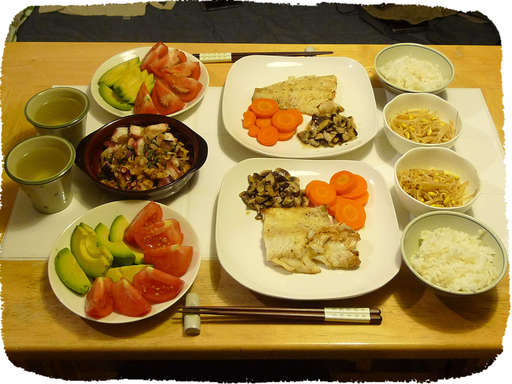 タラのパン粉焼き、タコのにん...