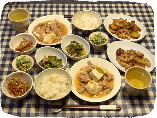 肉どうふ、レンコンとさつまい...