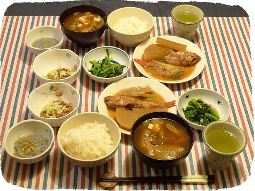 キンキの煮付け、生しらす