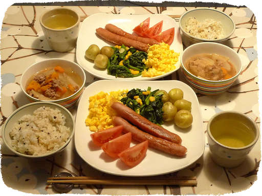 ソーセージと野菜