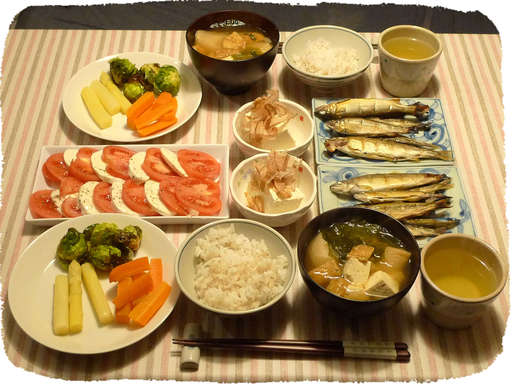鮎、モツァレラ、トマト、ホワ...