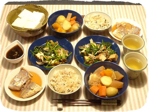 イトヨリ、煮物、厚揚げ炒め
