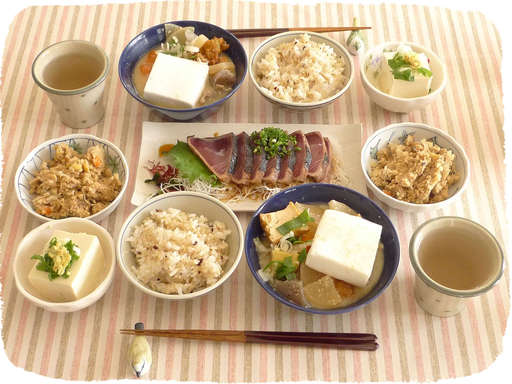 鰹のたたき、粕汁