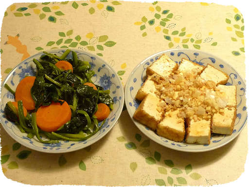 厚揚げとほうれん草炒め