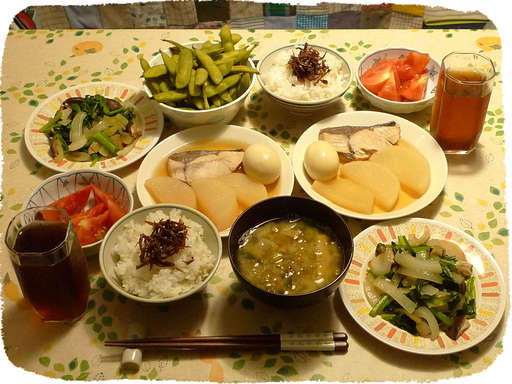 ぶり大根、野菜炒め