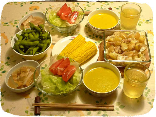 かぼちゃスープ、じゃがいもオ...