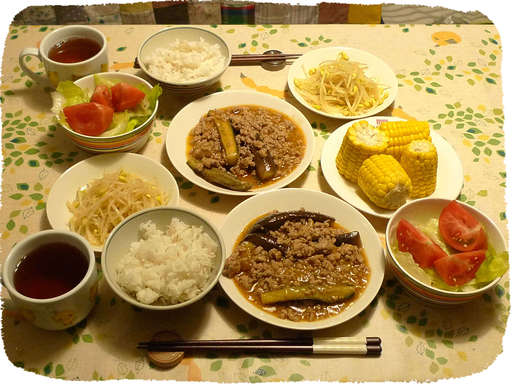 なす肉みそ炒め
