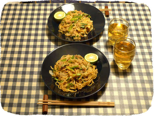 ニラかぼす焼きそば
