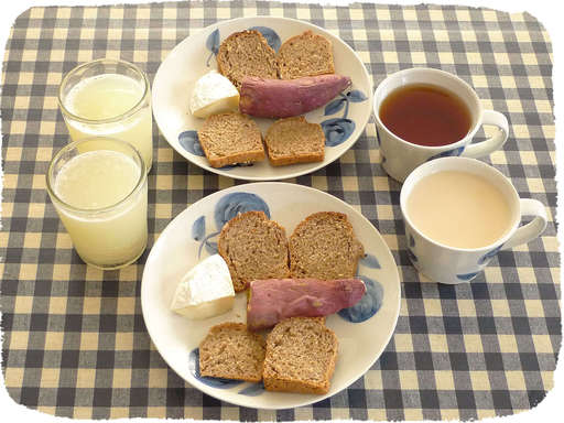 ライ麦パンと焼きいも