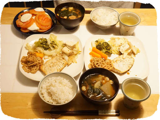 カジキマグロのバター焼き、蒸...