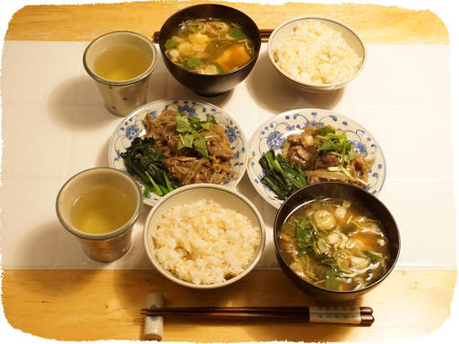 牛肉のしぐれ煮、三つ葉の味噌...