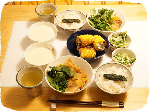 じゃがいも煮物、しそまき