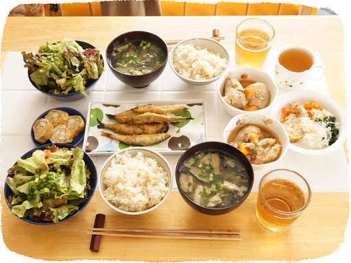 ワカサギ天ぷら、卵焼き、サト...