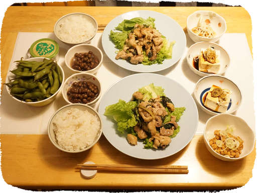 鶏の大葉炒めとご飯