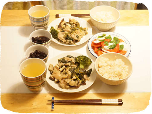 鶏肉とモッツァレラとご飯